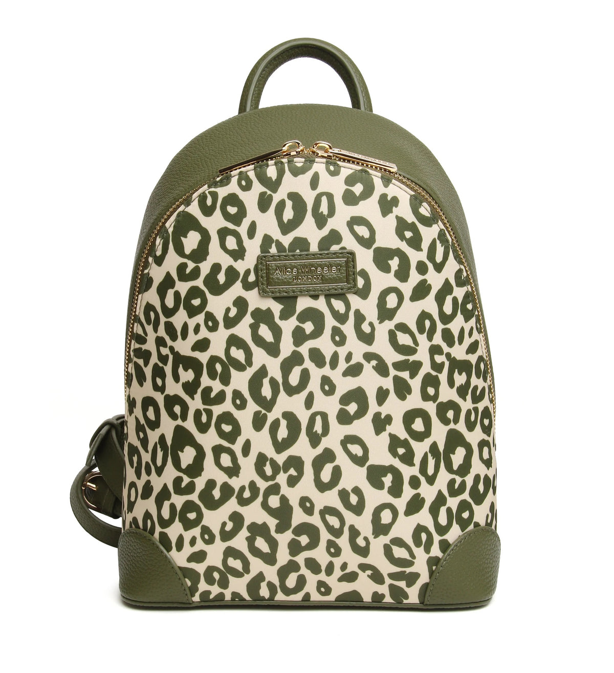 Alice Wheeler- Olive Leopard Print - Shoreditch Small Backpack