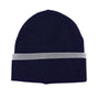 POM - Mens - Theo Knitted Beanie Hat with Contrast Stripe - Navy/Grey