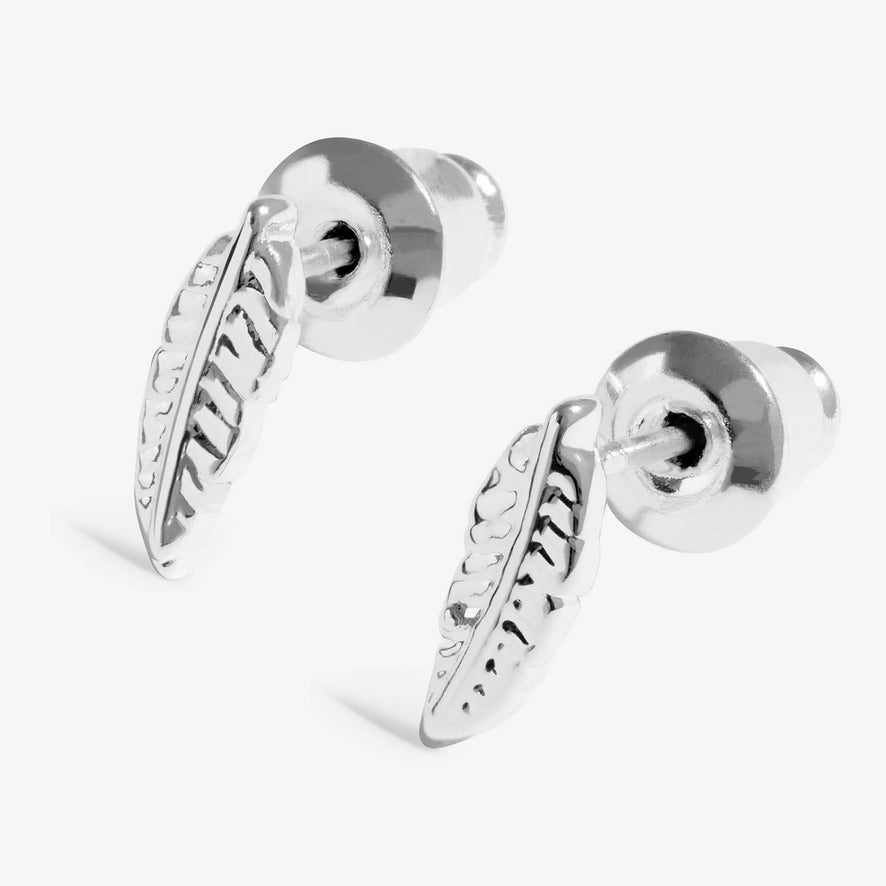 Joma Jewellery Moments to Shine - Feather - Silver Plated Boxed Stud Earrings