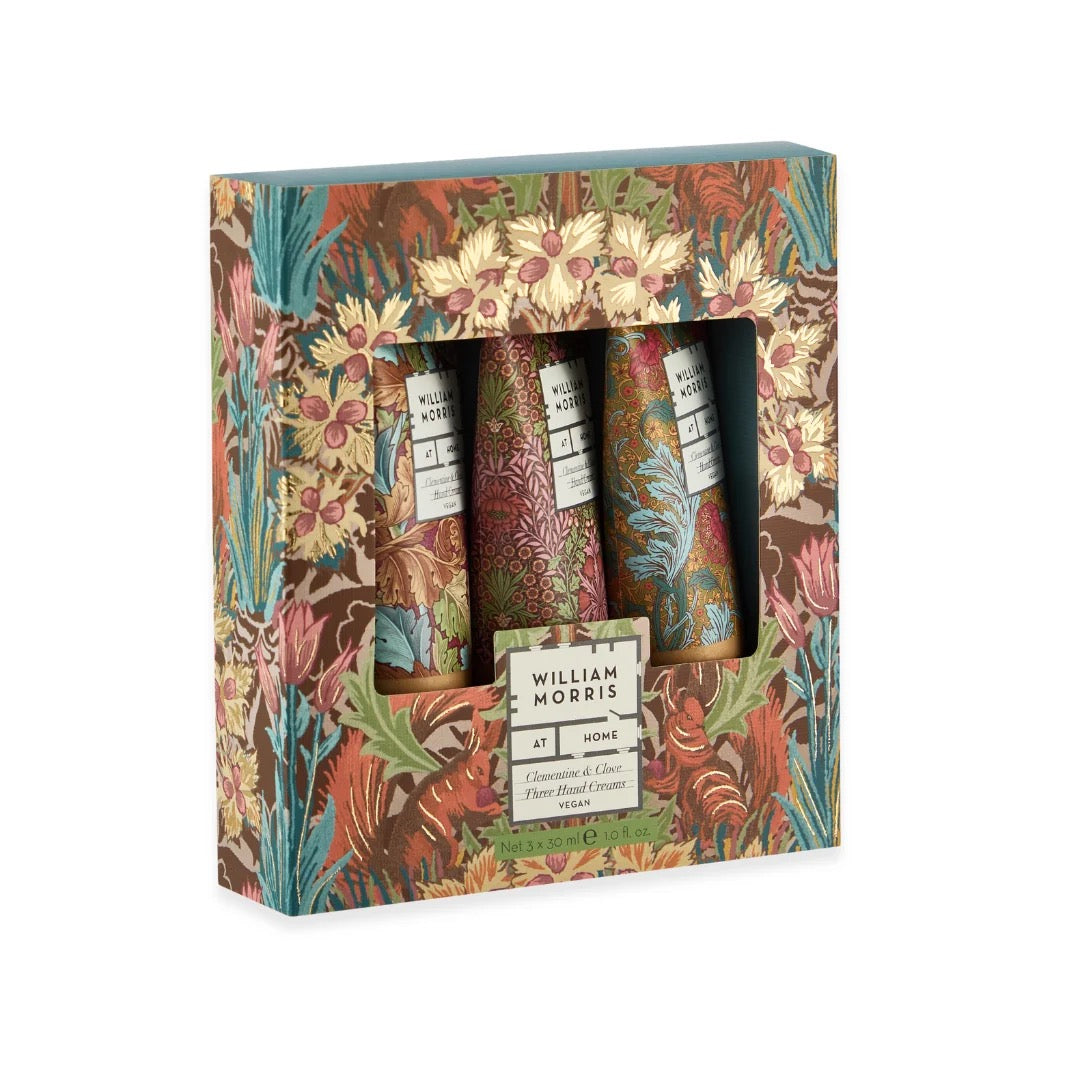 William Morris at Home - Oak &amp; Willow Boxed Hand Cream Trio Gift Set -Clementine &amp; Clove -3 x 30ml