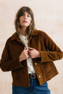Ash Plain Jumbo Pincord Jacket - Burnt Caramel - Lily & Me