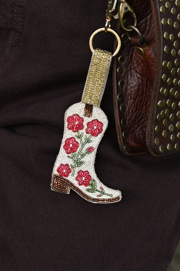 My Doris - Embellished Beaded Cowgirl Boot - Large Keyring/Bag Charm