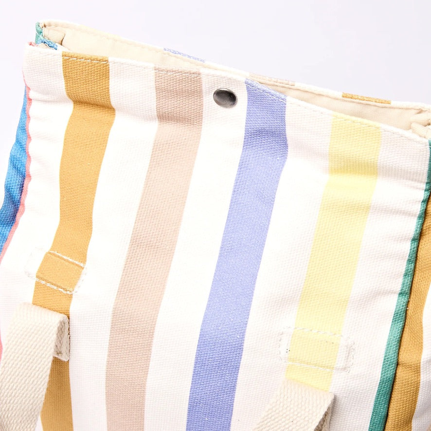 Roka Hampstead Lunch Bag -Cotton Canvas - Pastel Multi Stripe