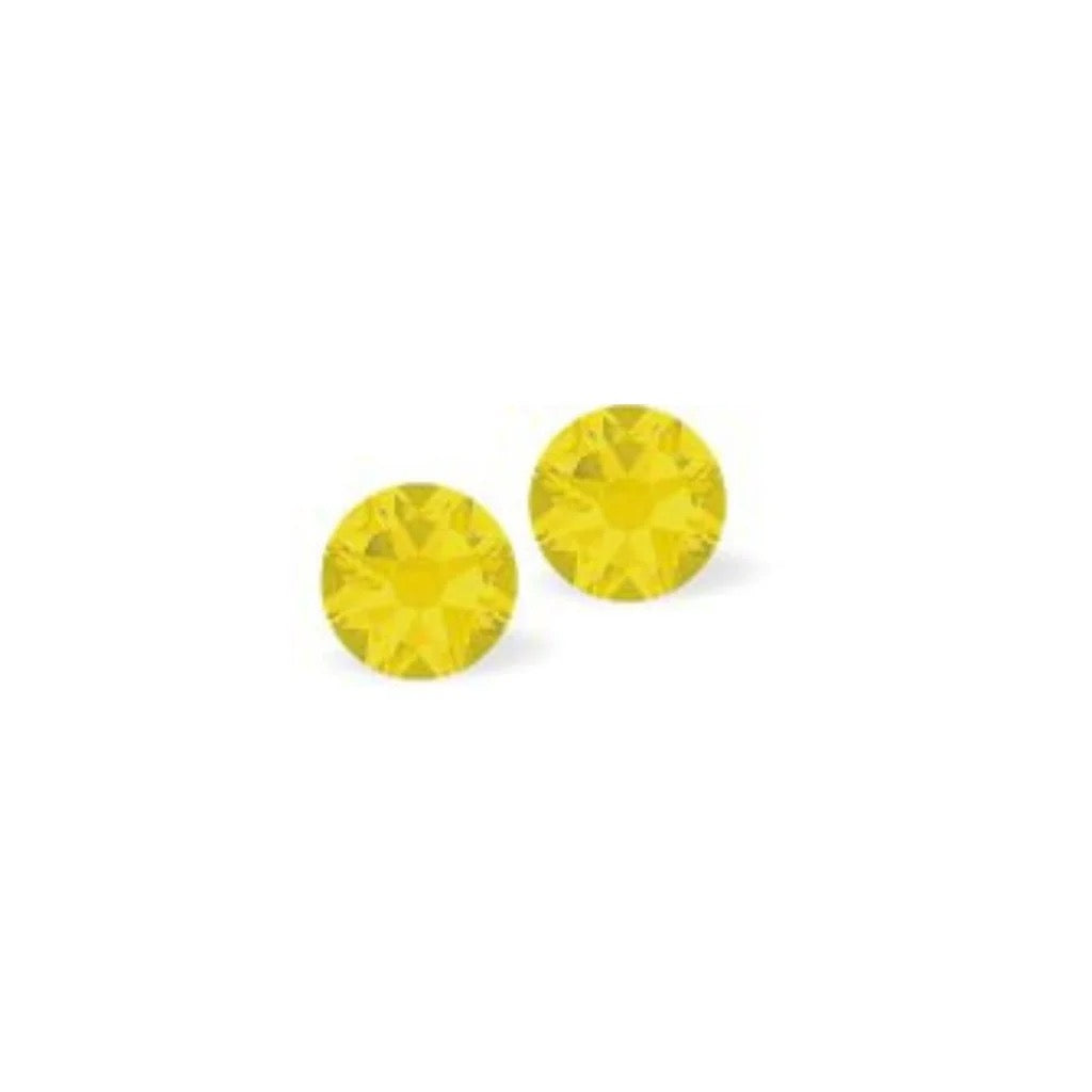 Byzantium 6mm Austrian Crystal Studs - Chaton - Yellow Opal
