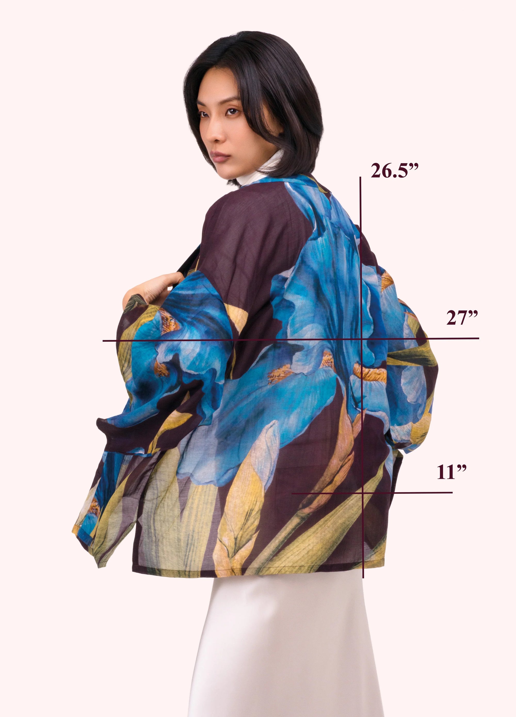 Powder - Iris -  Short Kimono Jacket - Blue/Multi