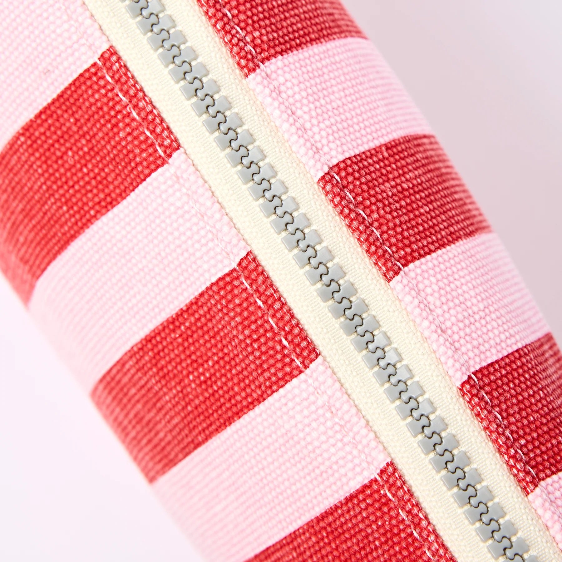 Roka Maida Vale Small Zip Pouch -Cotton Canvas - Strawberry Stripe