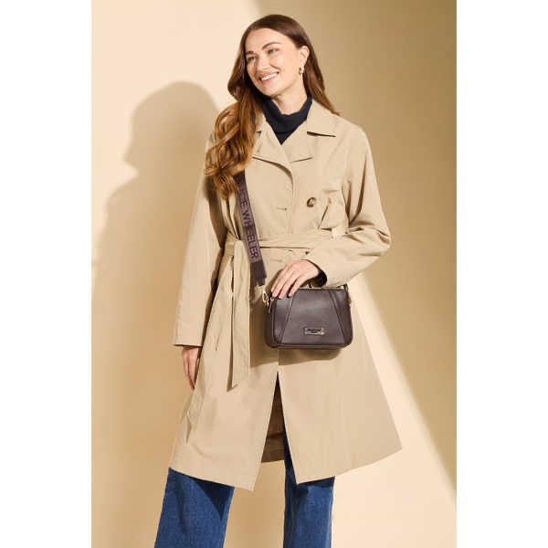 Alice Wheeler - Chocolate  - Kensington Double Zip Crossbody Bag