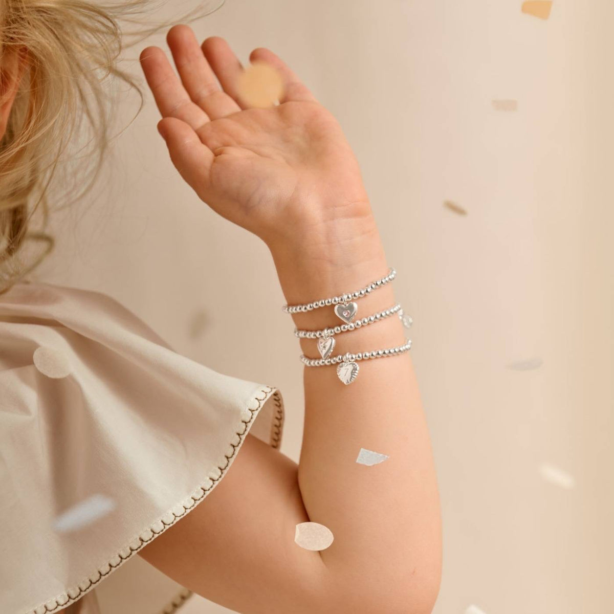 Joma Jewellery KIDS Confetti -Just for You Birthday Girl -  Silver Stretch Bracelet