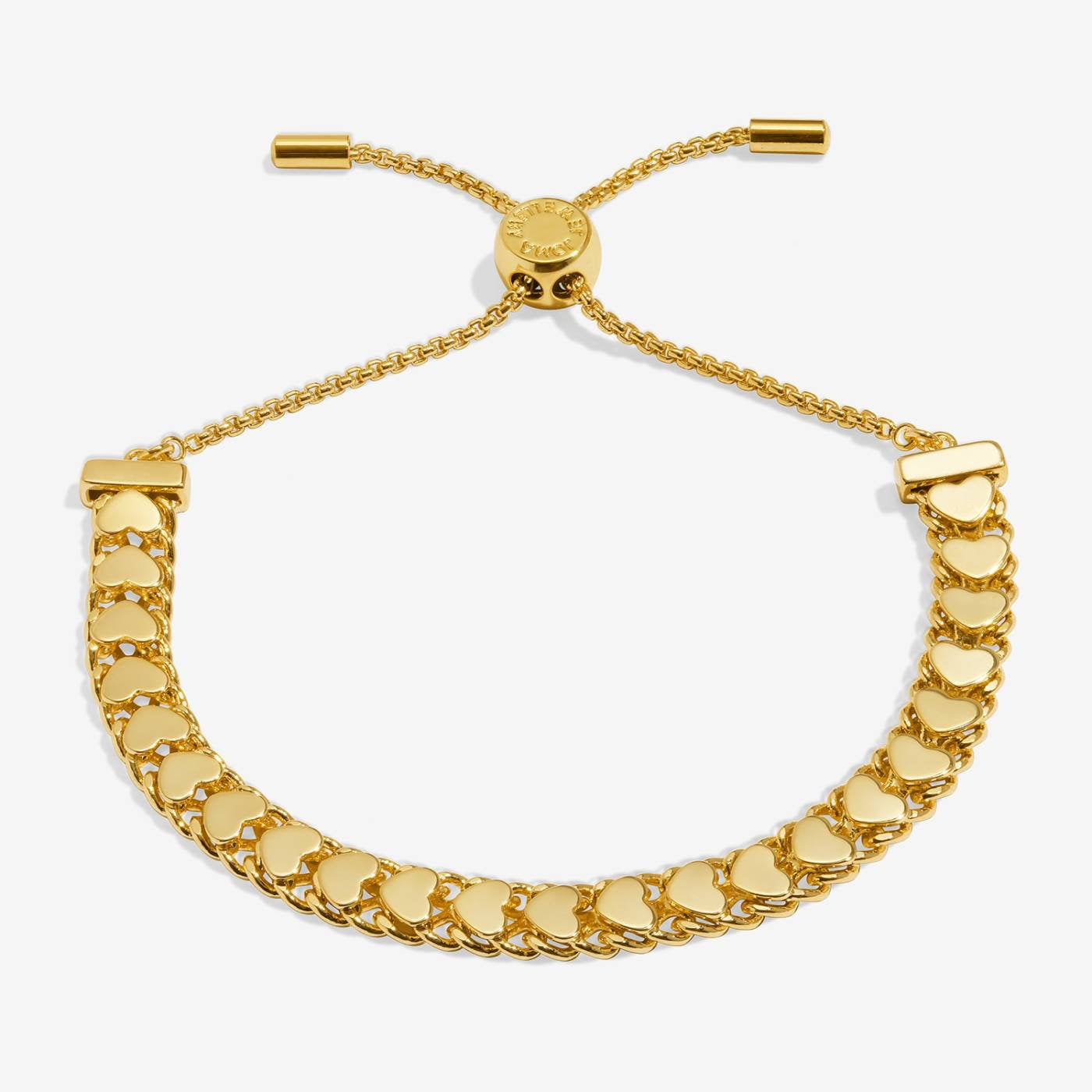 Joma Jewellery - Bracelet Bar - Heart Chain Slider Bracelet - Gold Plated