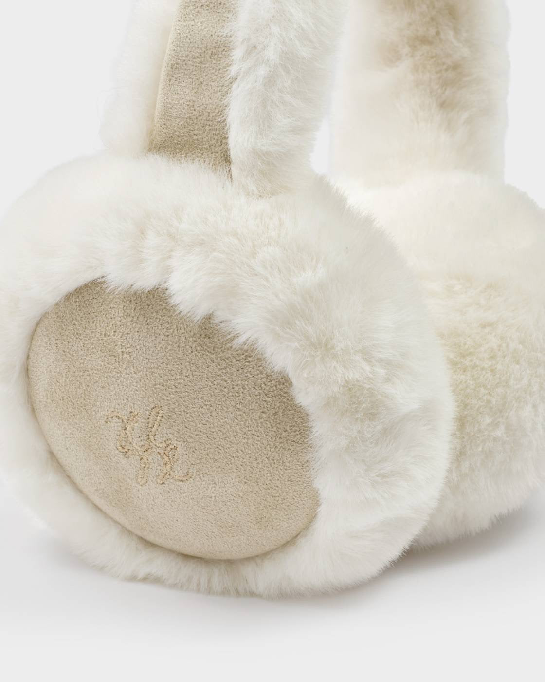 Katie Loxton -Faux Suede Earmuffs - Taupe/Cream