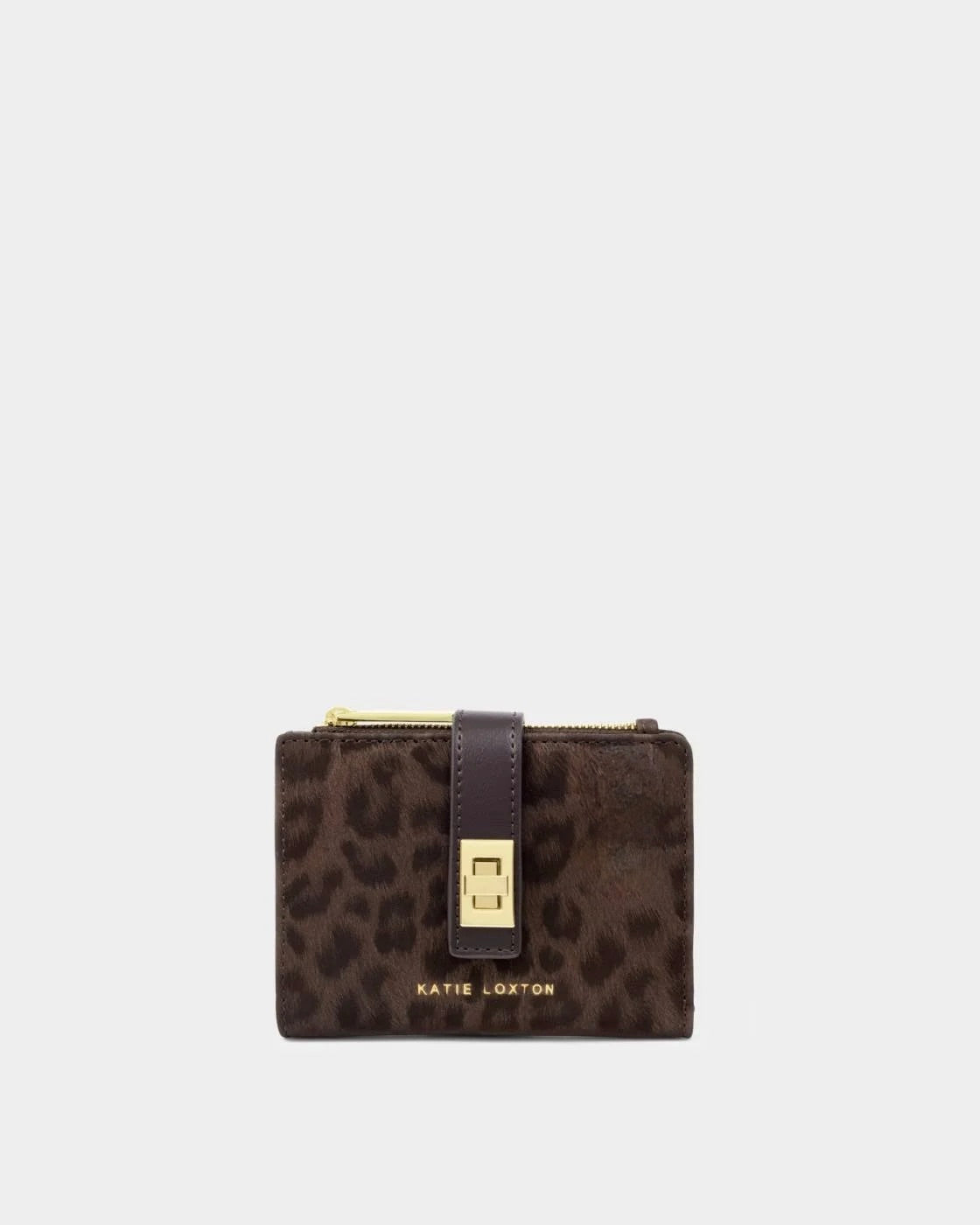 Katie Loxton - Orin - Twist Lock Compact Purse - Chocolate Leopard