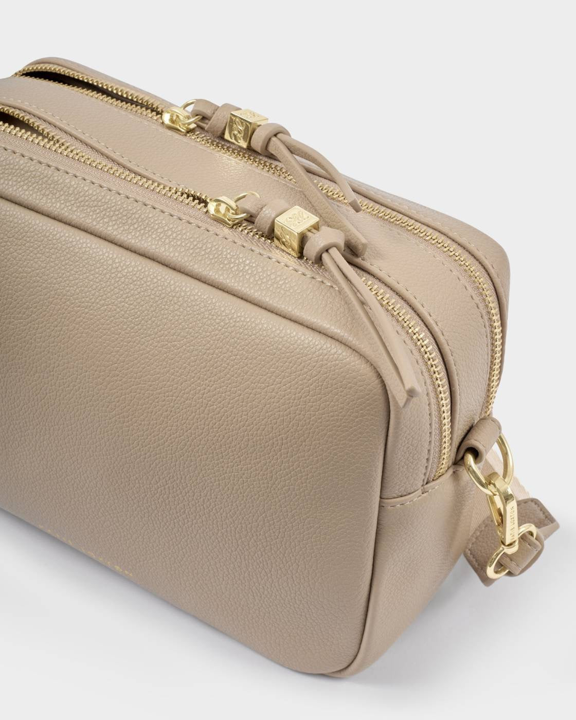 Katie Loxton - Lottie - Large Double Zip Crossbody Bag - Light Taupe