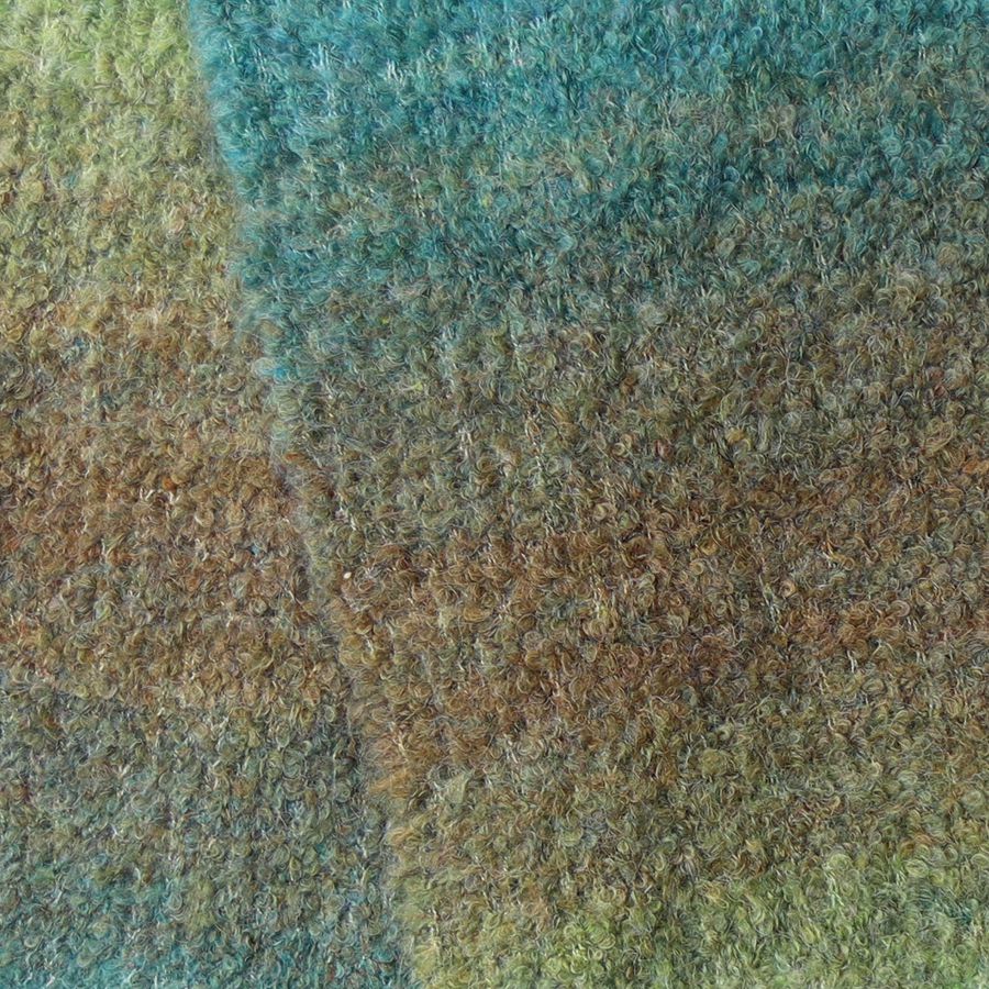 POM Green/Teal Mix Ombre Mix Narrow Boucle Scarf