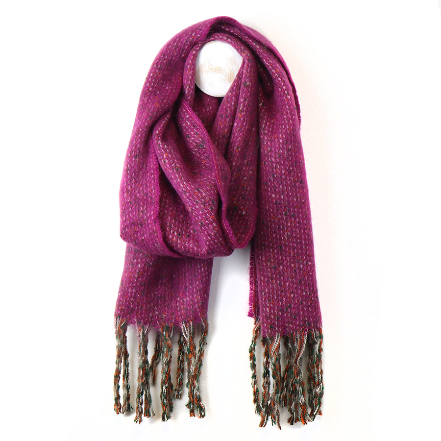 POM Berry Pink/Multi Chunky Stitch Scarf