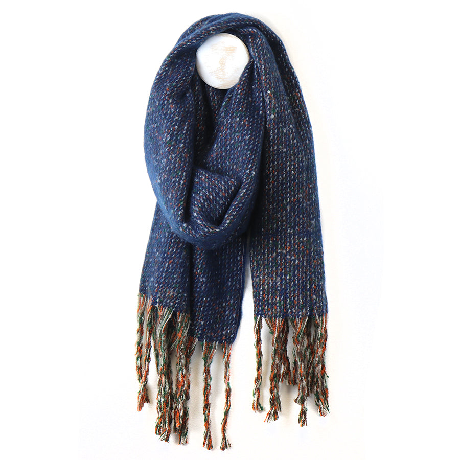 POM Blue/Multi Chunky Stitch Scarf