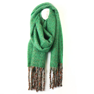 POM Bright Green/Multi Chunky Stitch Scarf