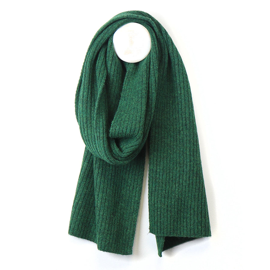 POM Men's Alpaca Blend Ribbed Winter Scarf - Forest Green