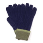 POM - Men's - Matty - Cable Knit Wool Gloves - Navy/Khkai/Olive