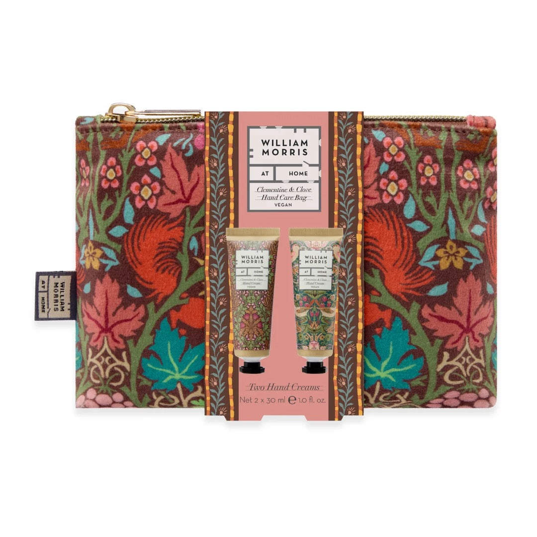William Morris at Home - Oak &amp; Willow - Zip Velvet Pouch Gift Set - Clementine &amp; Clove