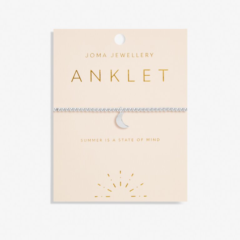 Joma Jewellery Stretch Anklet - Moon - Silver