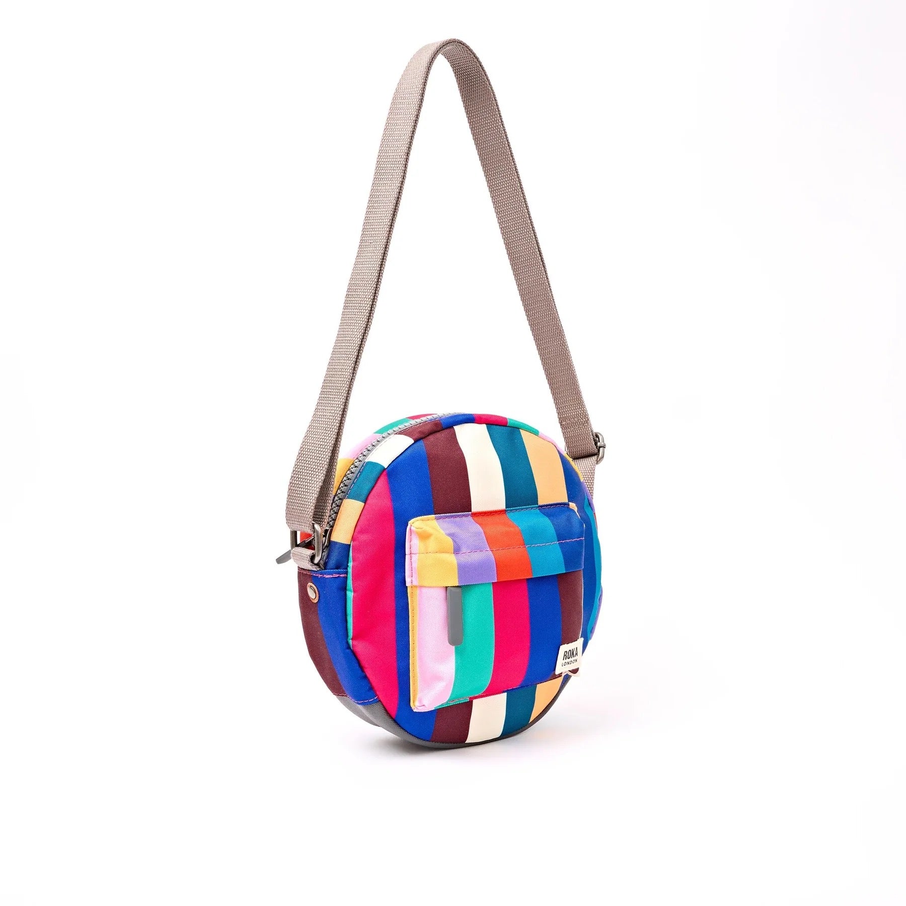 Roka Paddington B Round - Crossbody Bag -Sustainable Canvas - Wide Multi Stripe (Limited Edition) (Copy) (Copy)