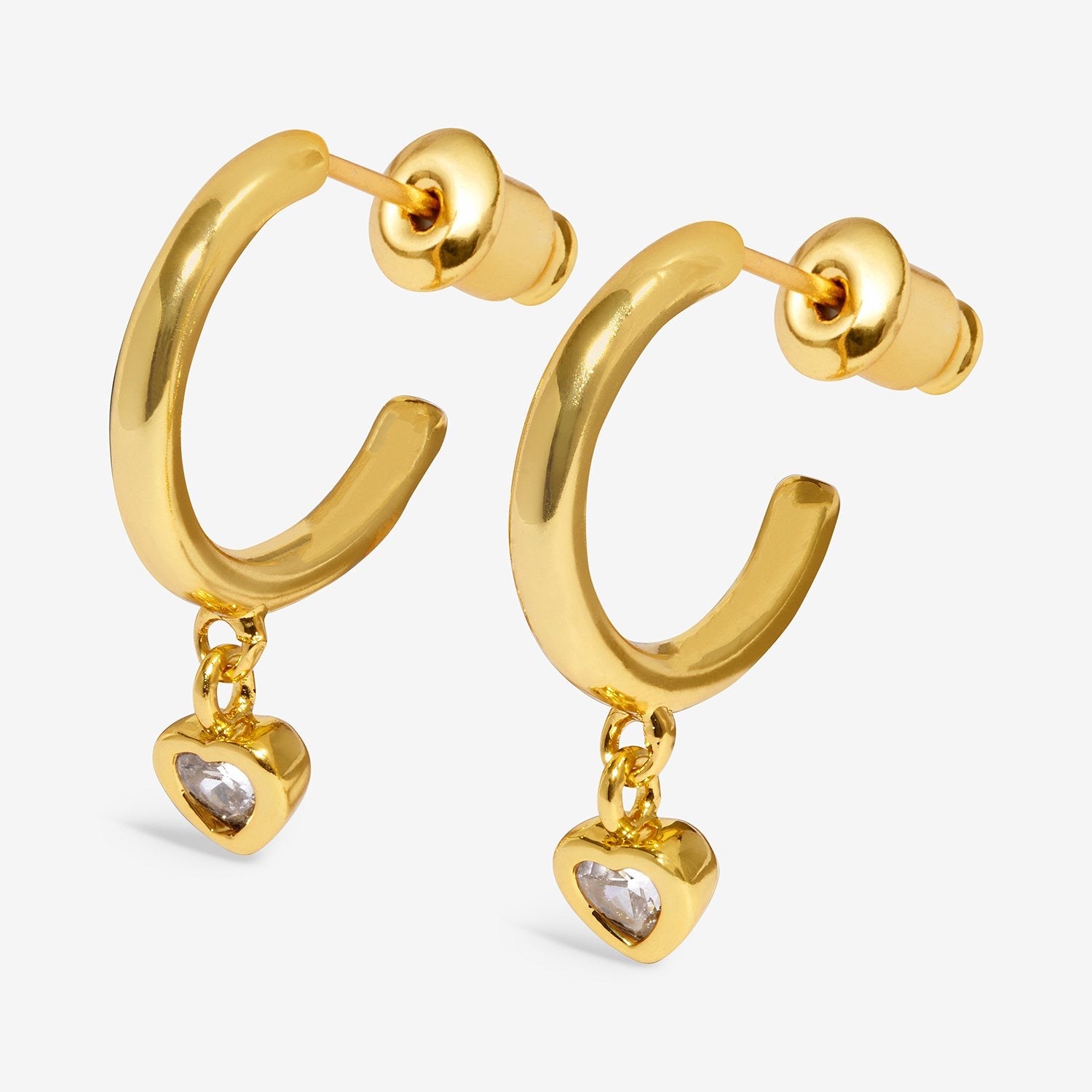 Joma Jewellery Moments to Shine - Perfectly You - Gold Plated Boxed Heart Hoop Earrings