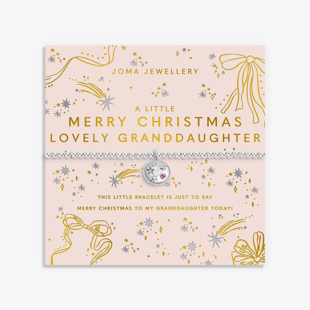 Joma Jewellery - A Little Merry Christmas Lovely Granddaughter - Silver Plated Bracelet