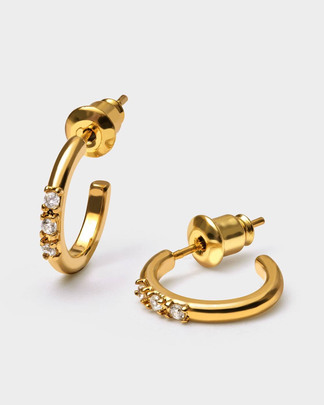 Katie Loxton Waterproof Jewellery - Lumira- Gold Sparkly Hoop Earrings