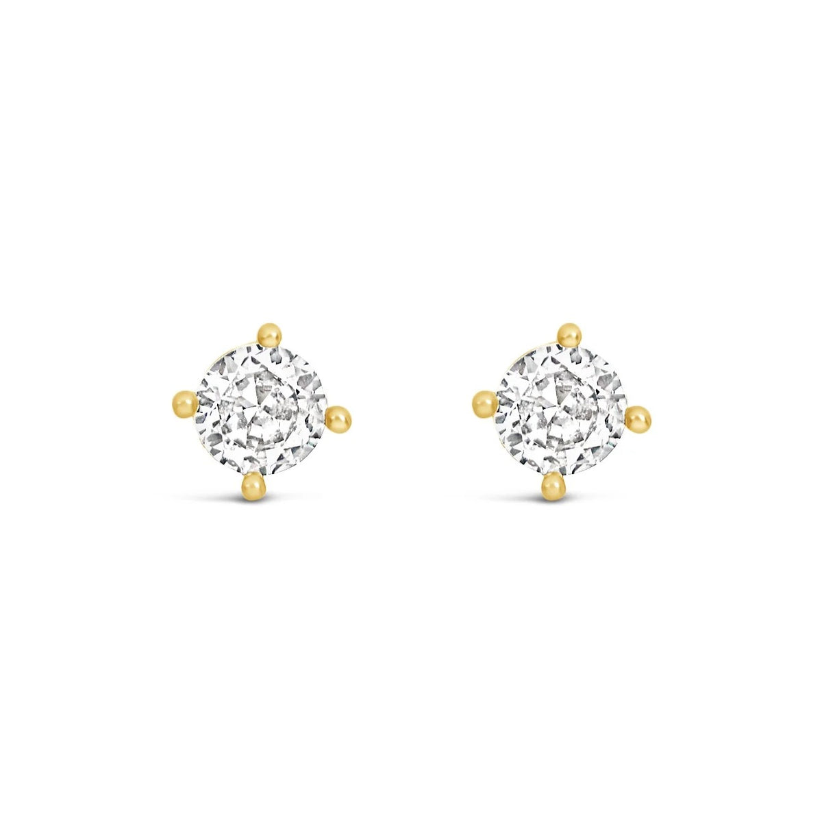Lanes - 5mm Crystal Round - Boxed Stud Earrings - Gold