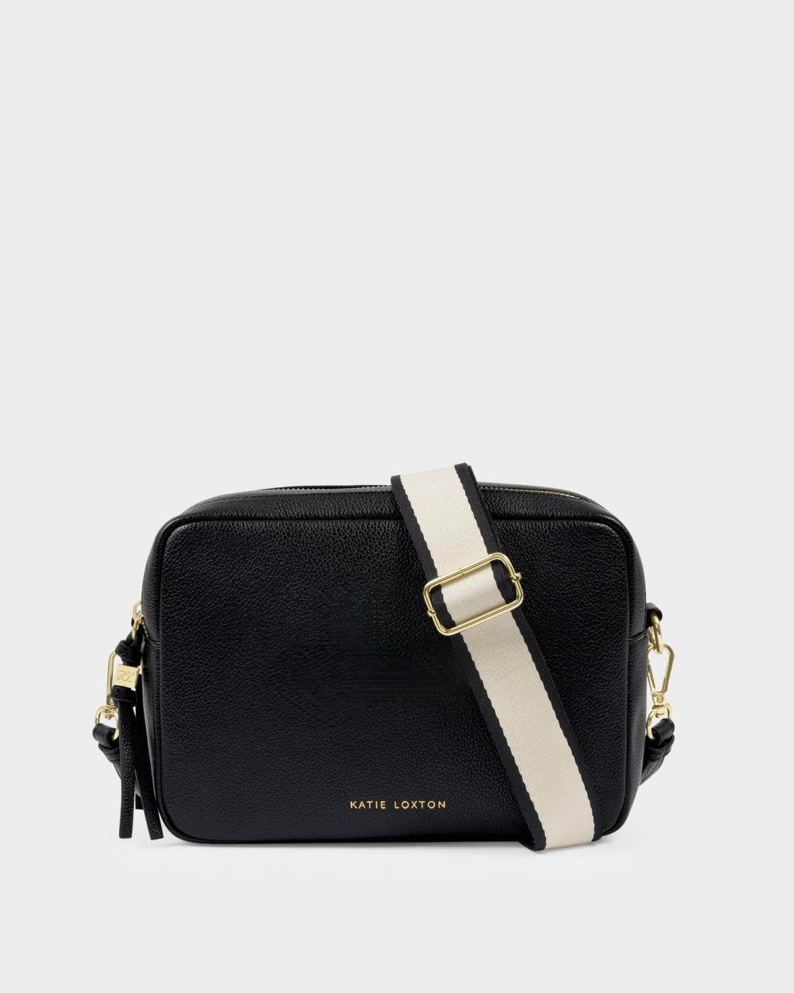 Katie Loxton - Lottie - Large Double Zip Crossbody Bag - Black