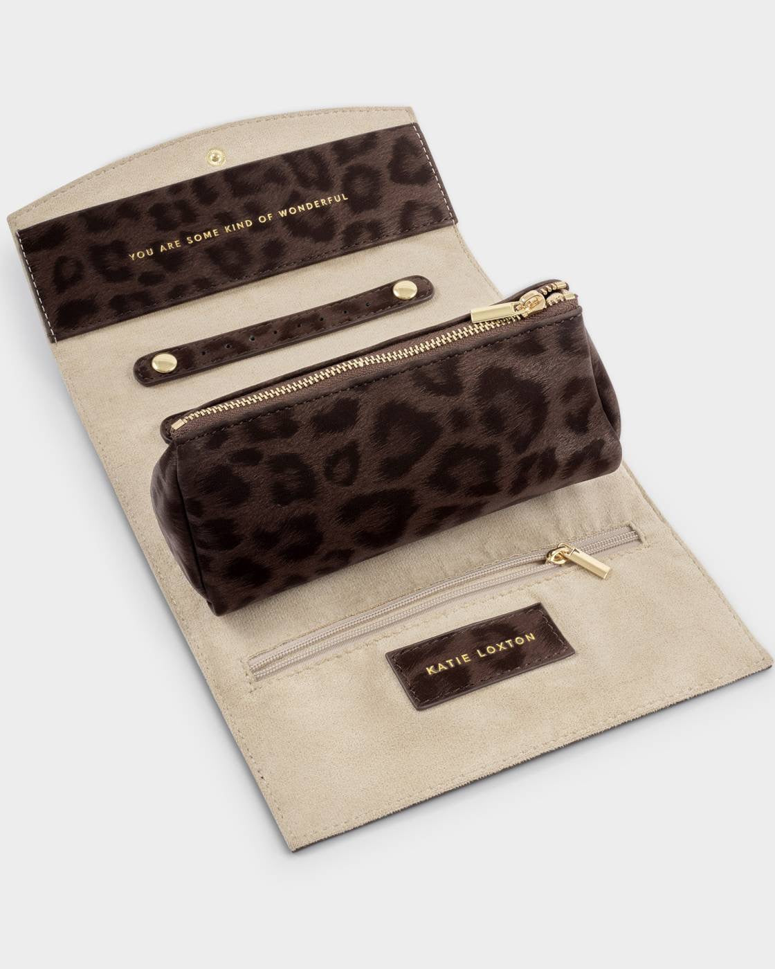 Katie Loxton - Jewellery &amp; Accessories Organiser Travel Case - Chocolate Leopard NEW