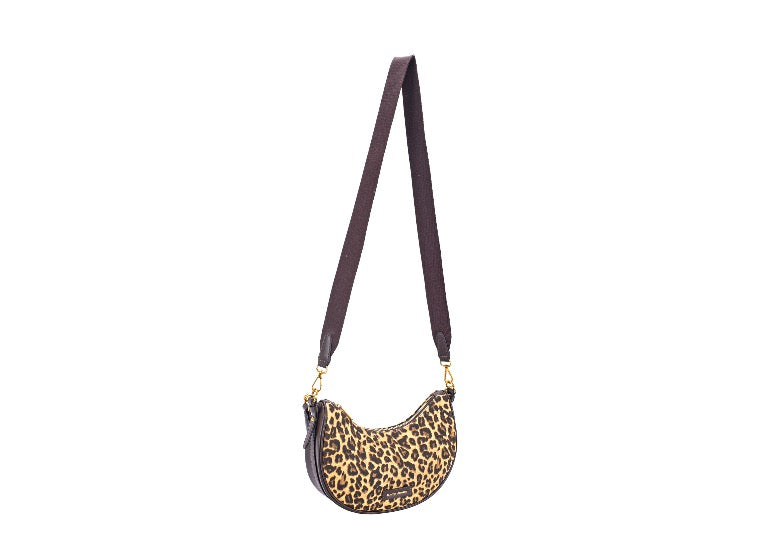 David Jones -(CM8632) Leopard - Scoop Shoulder Handbag - Cognac