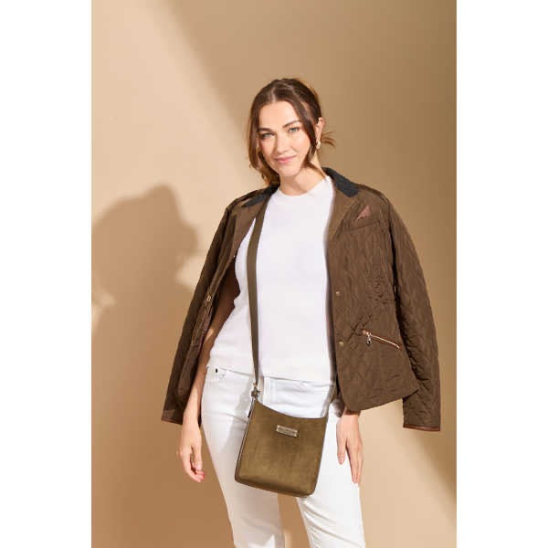 Alice Wheeler - Suede Kensington - Mini Hobo Crossbody Bag - Olive Green