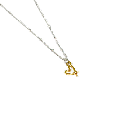 Cora Heart Charm Necklace - Gold - Clementine Jewellery