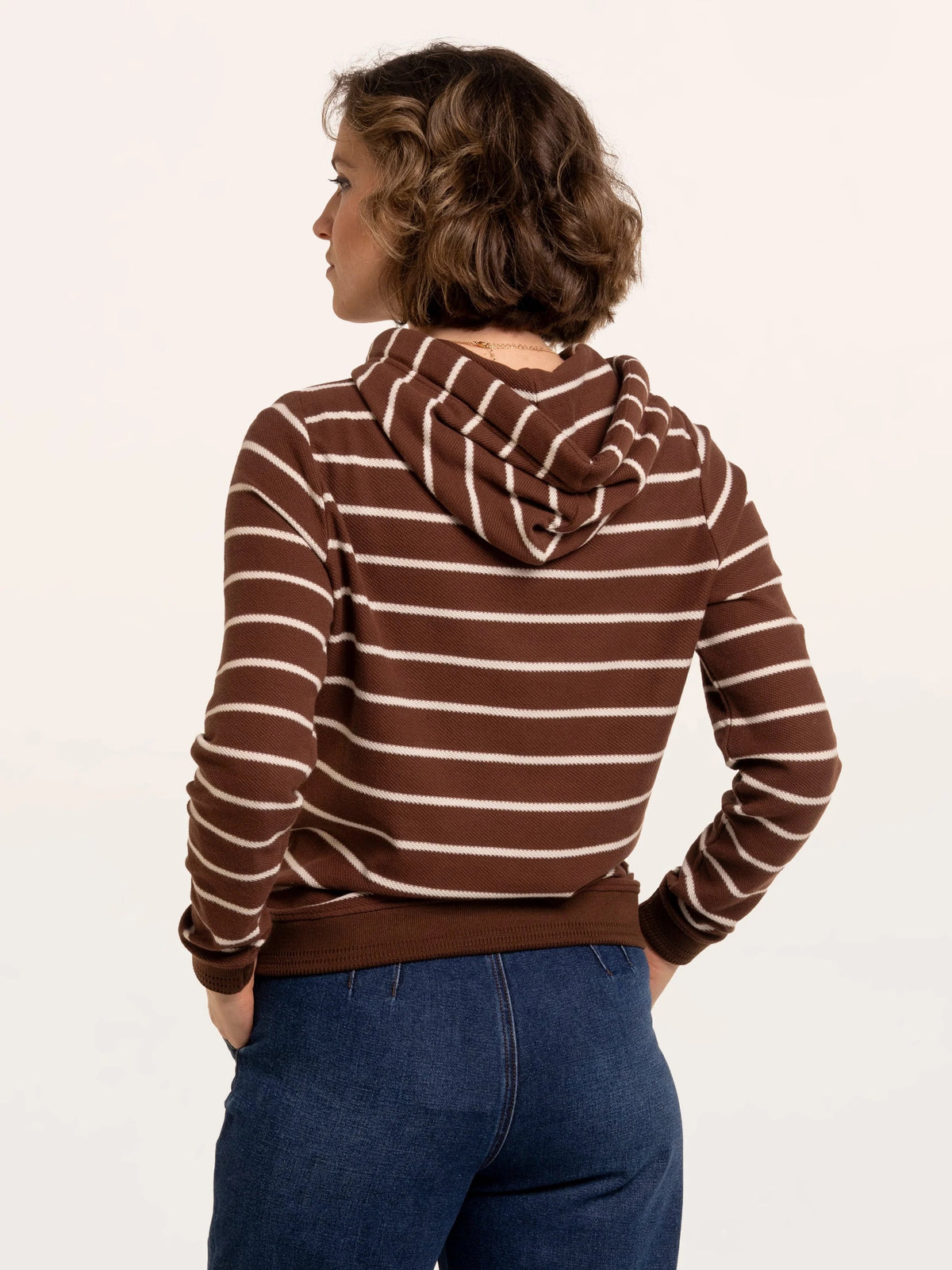 Brakeburn - Whitefield - Texture Stripe Hoodie - Chocolate/Ecru