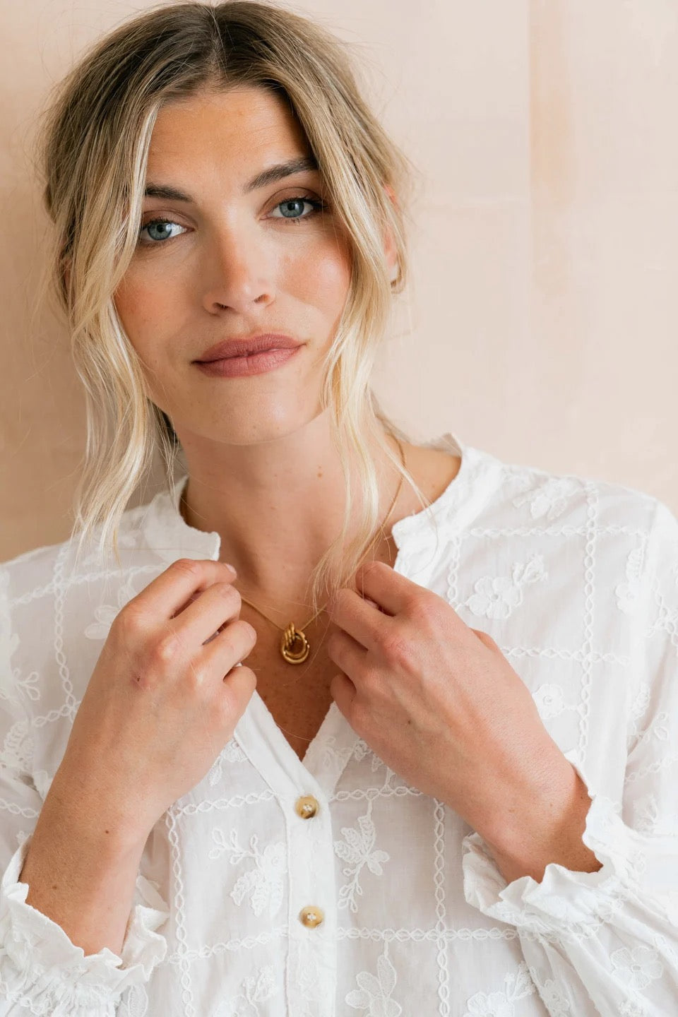 Pintail Blouse - Embroidered Patchwork - White - Lily &amp; Me