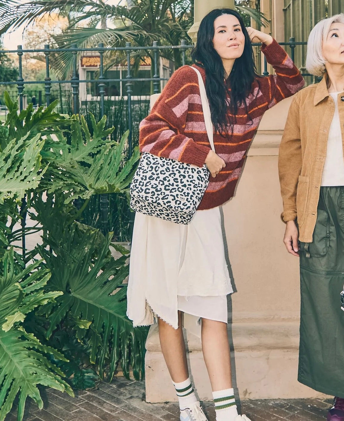 Roka Hampstead Lunch Bag -Cotton Canvas - Summer Leopard