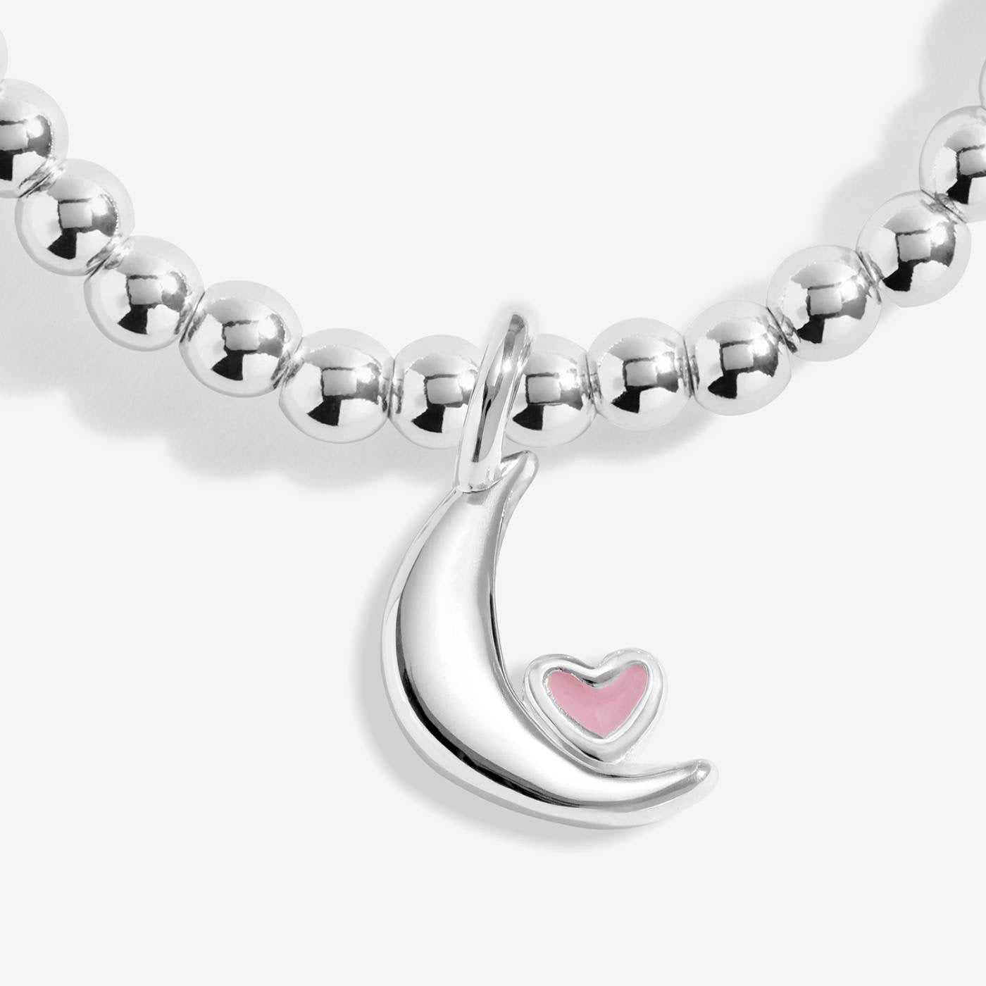 Joma Jewellery KIDS Confetti - Love You to the Moon &amp; Back -  Silver Stretch Bracelet