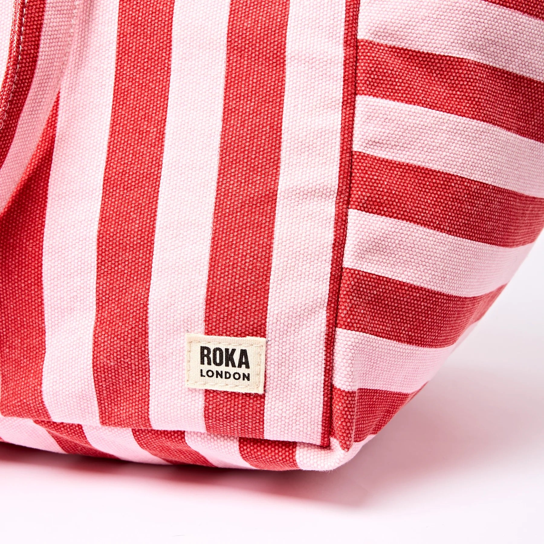 Roka Marylebone Large Tote Bag -Cotton Canvas - Strawberry Stripe