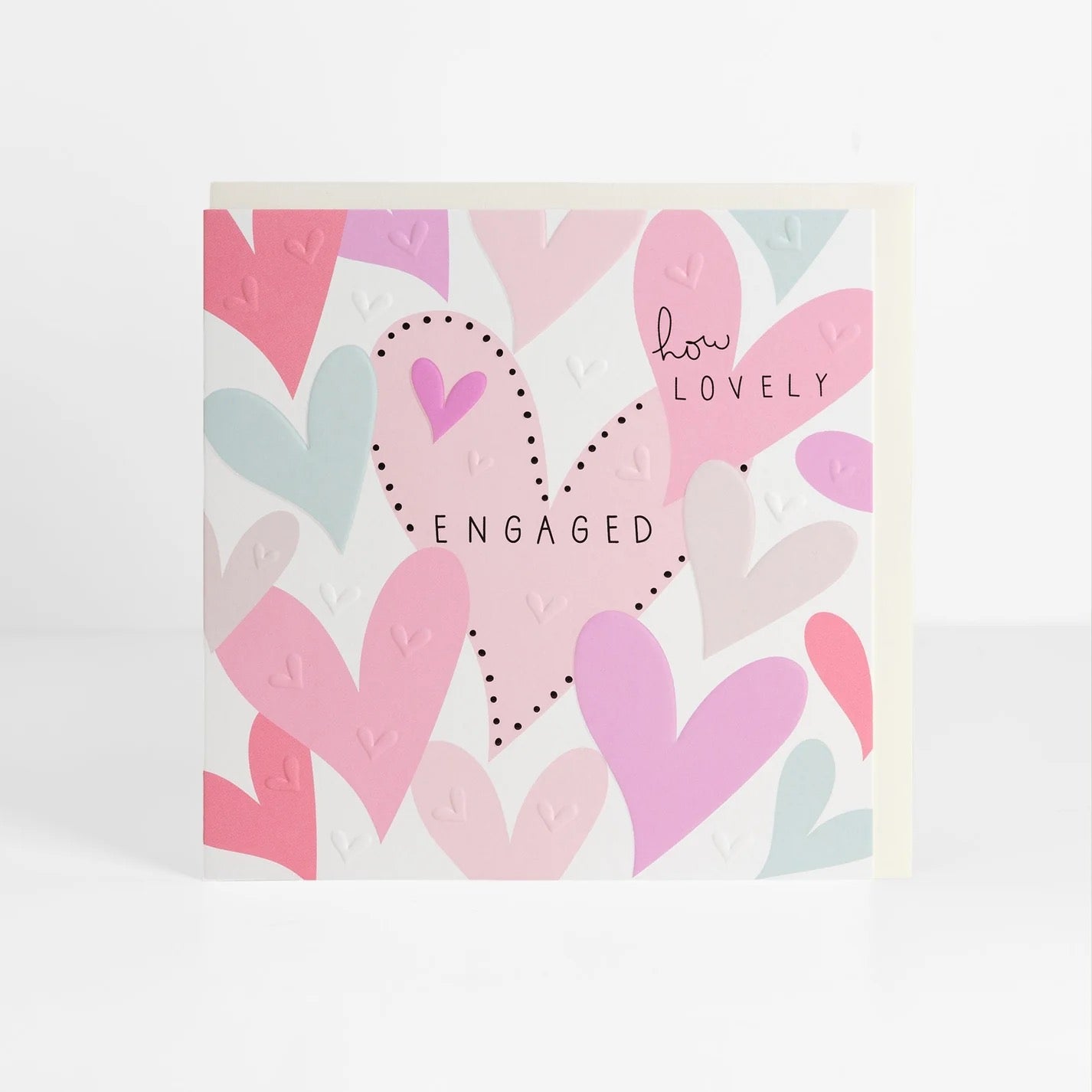 Engaged How Lovely - Multi Hearts  - Card- Belly Button