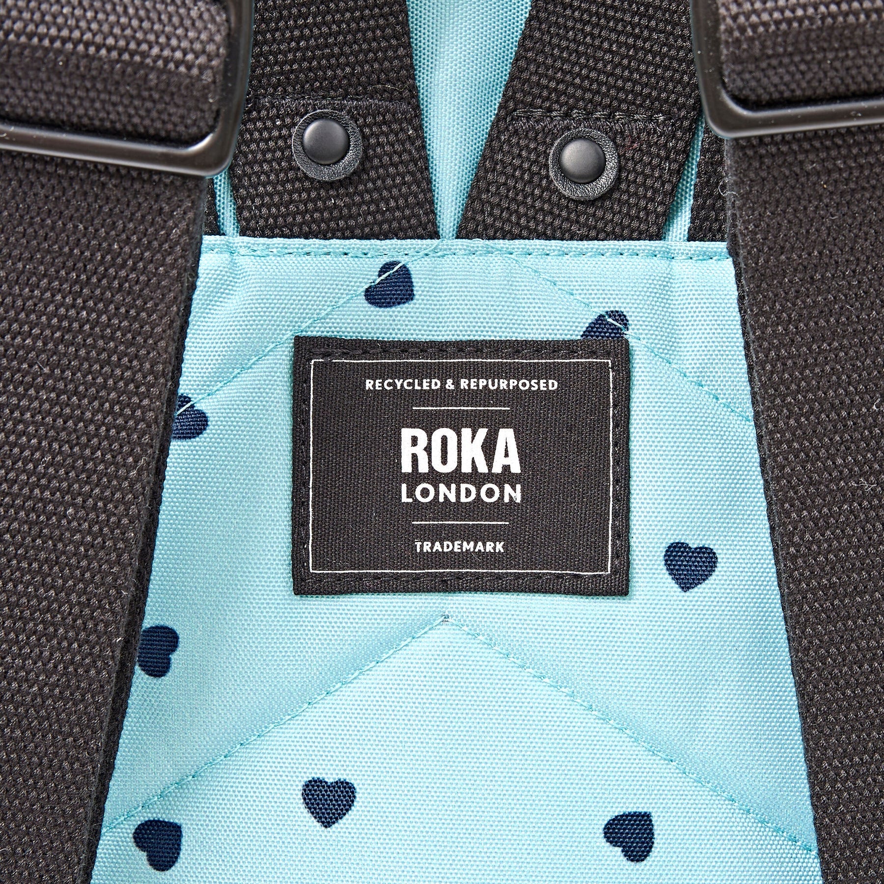 Roka Canfield B Backpack-Recycled Canvas - SMALL - Heart Print [ LIMITED EDITION ]