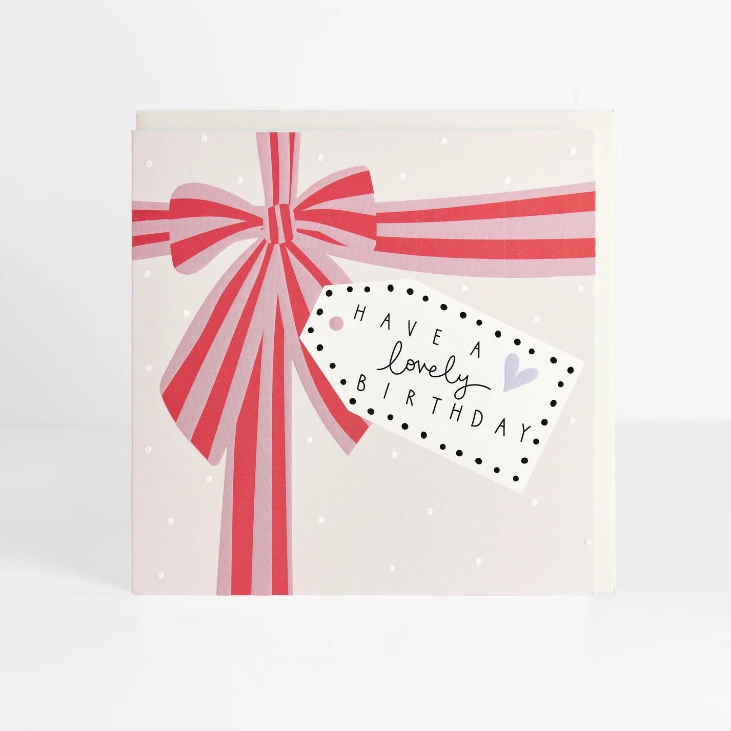 Have a Lovely Birthday - Pink &amp; Red Bow - Card- Belly Button