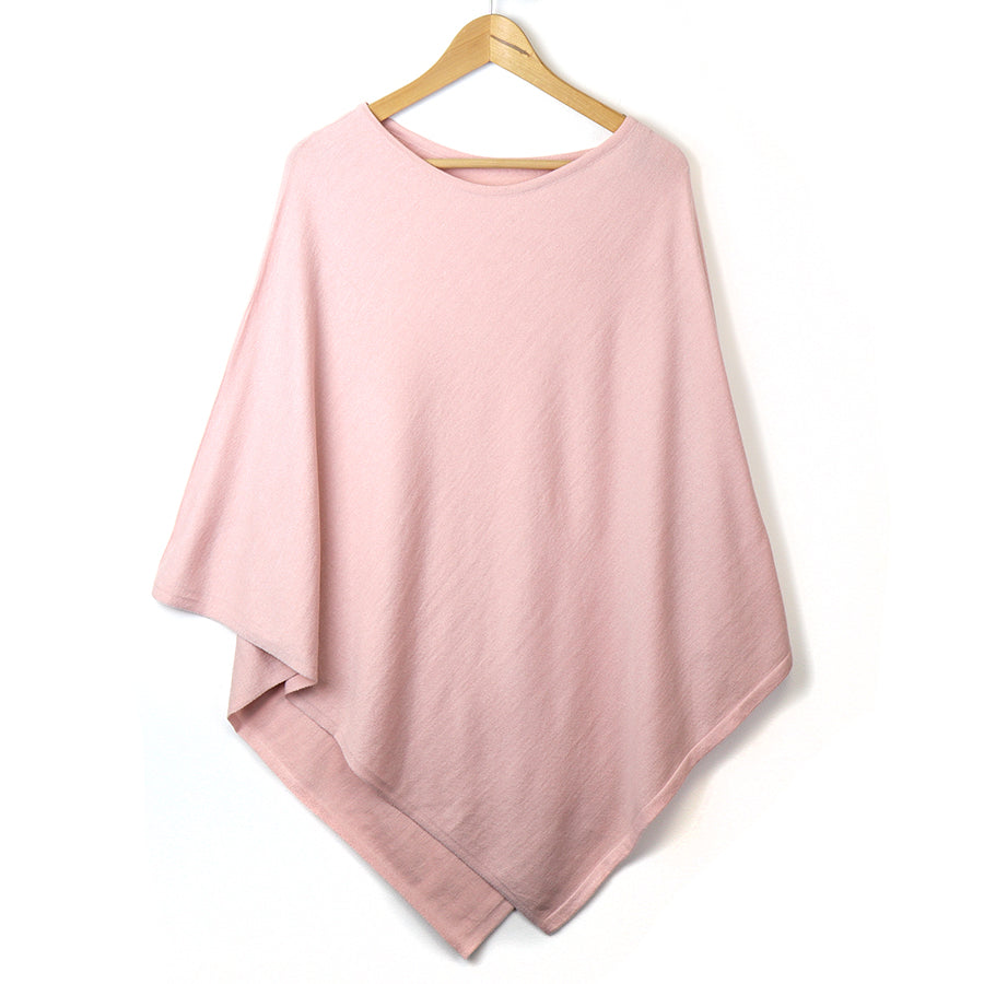 POM Pale Pink Fine Knitted Poncho