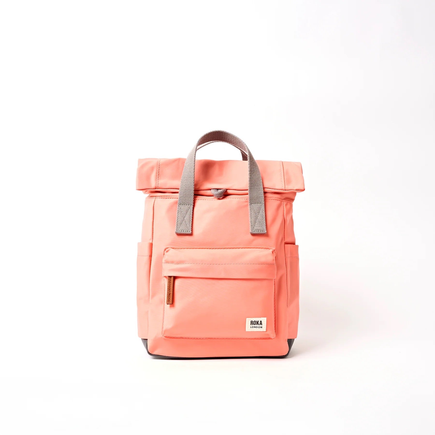 Roka Canfield Roll Top- Recycled Nylon - Small Backpack - Sugar Coral
