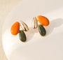 Gracee Jewellery - Autumn Shades Enamel Cluster Pebbles - Statement Stud Earrings - Gold