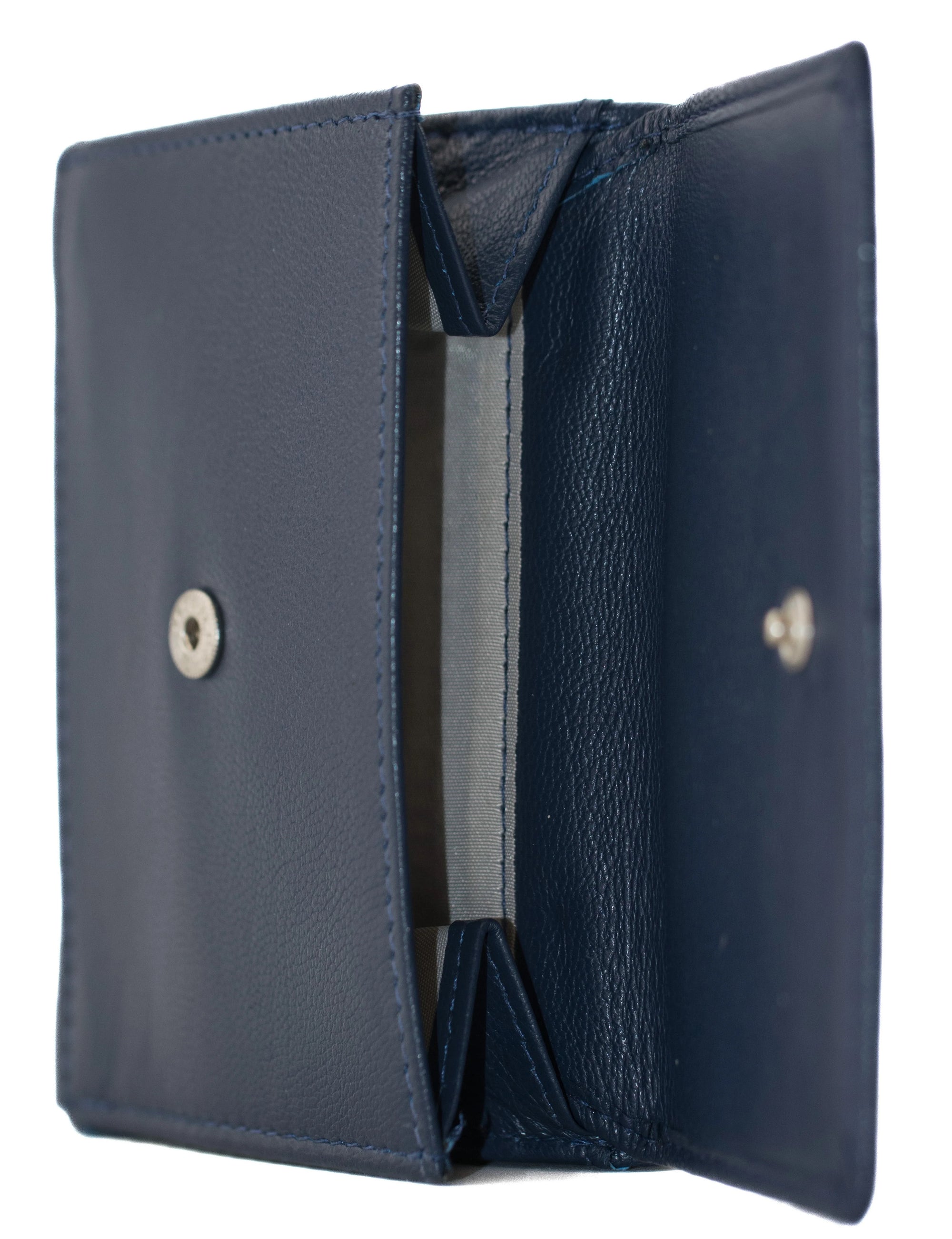 Mala Leather Kora Tri Fold Compact Purse (3703 45) - Navy