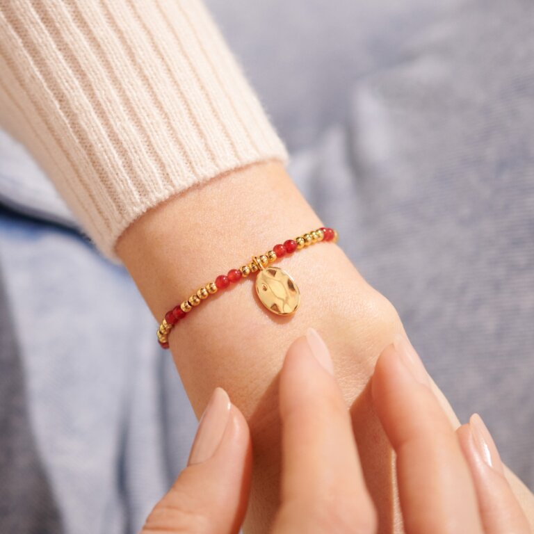 Joma Jewellery - 'A Little January' Garnet & Gold Birthstone Bracelet