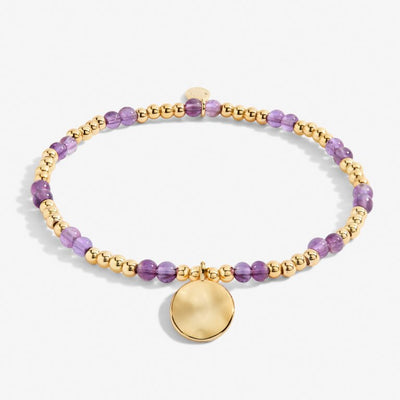 Joma Jewellery - 'A Little February' Amethyst & Gold Birthstone Bracelet