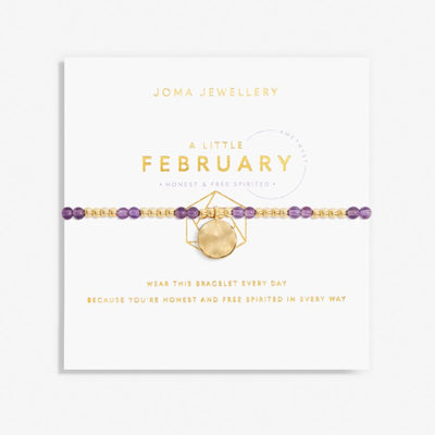 Joma Jewellery - 'A Little February' Amethyst & Gold Birthstone Bracelet