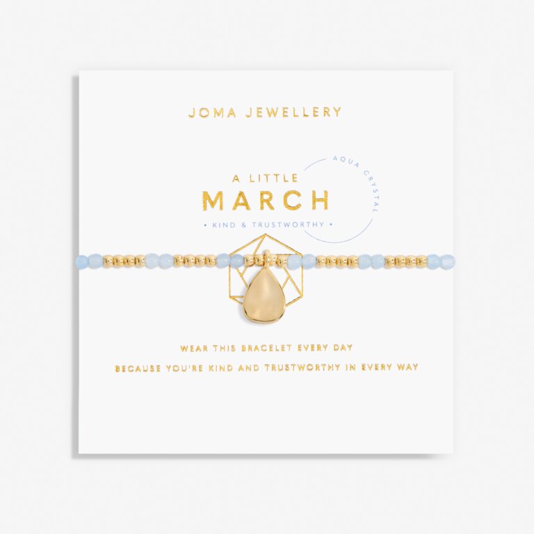 Joma Jewellery - 'A Little March' Aqua Crystal & Gold Birthstone Bracelet